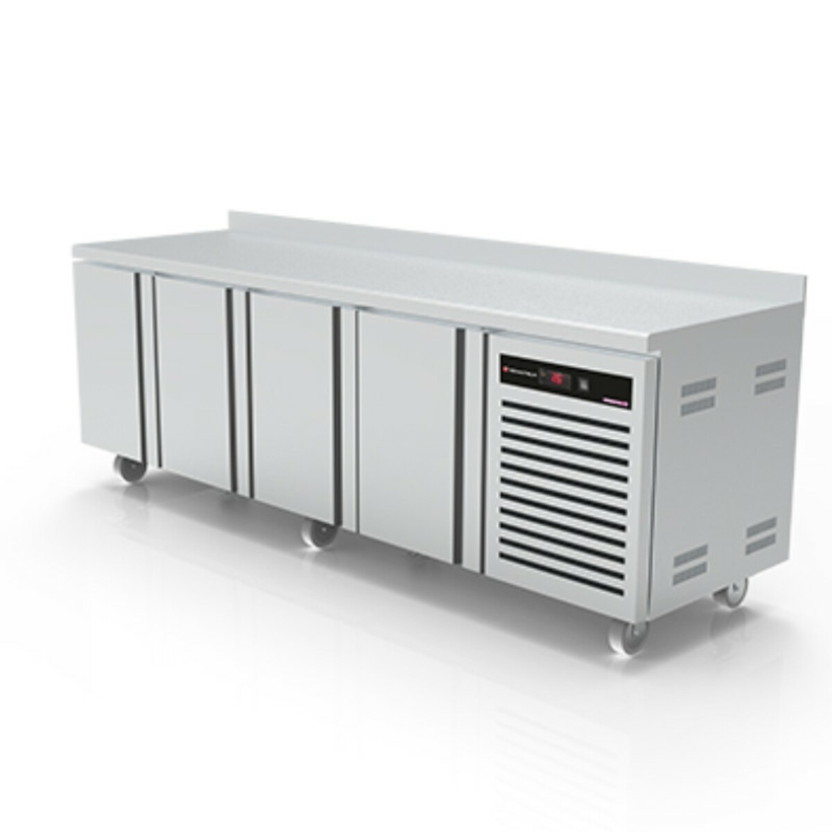 Refrigerated counter 4 doors prof 700, -2°C/+8°C.