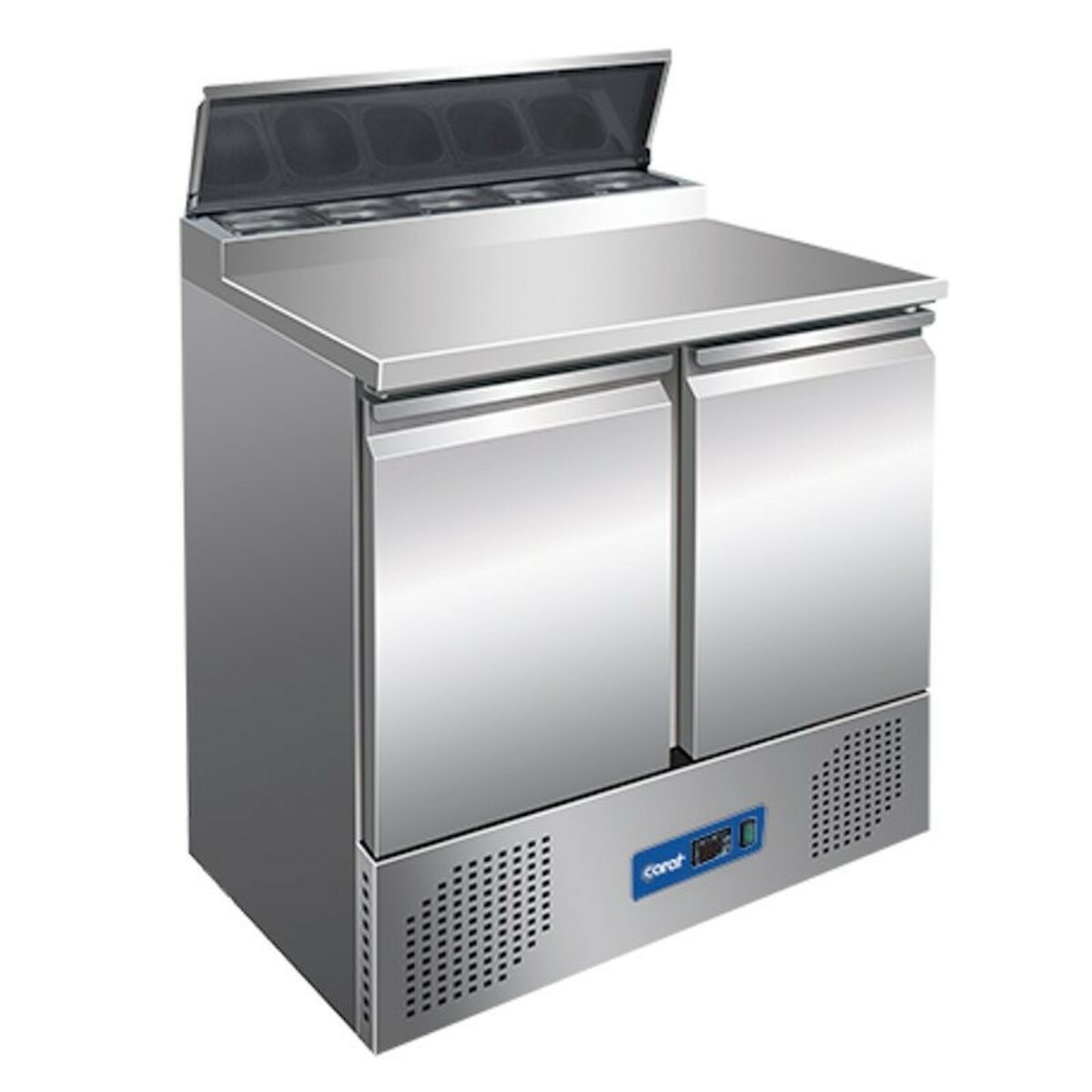 Refrigerated salad prep counter 2 doors 5 GN pans 1/6