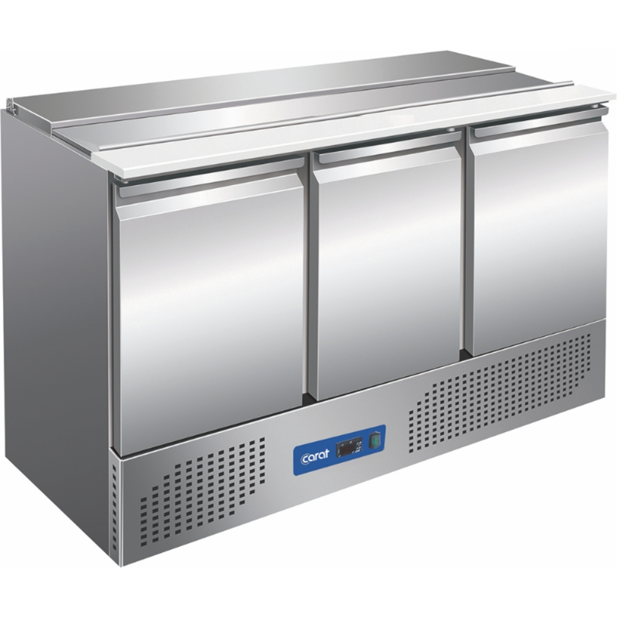 Refrigerated sandwich prep table with 3 doors