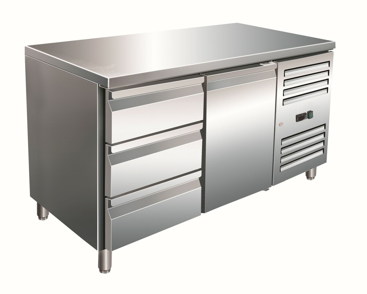 Refrigerated trolley 1 door and 3 drawers