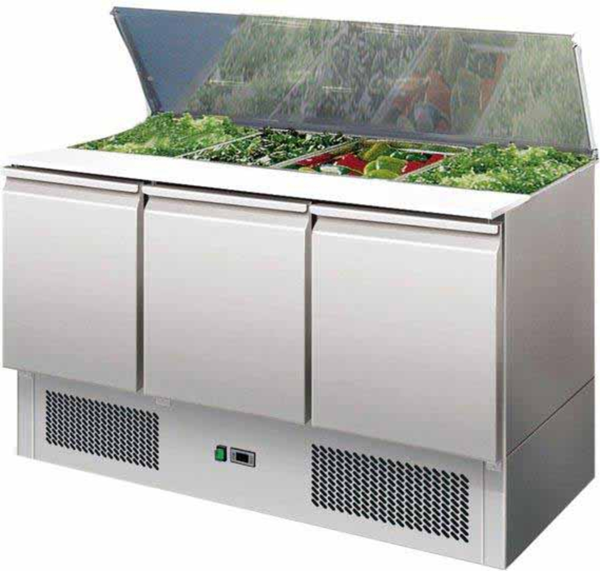 Saladette with telescopic lid 3 doors