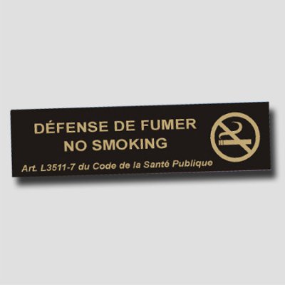 Set of 5 non-smoking signs 20cm x 5cm Black