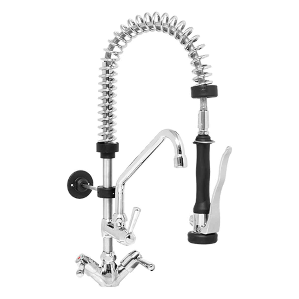Short spray hose with tap, height 60 cm