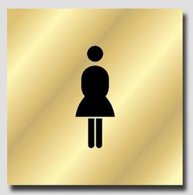 Signage Brass - Toilet Plate Women
