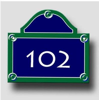 Signage plate of Paris - Plate number door