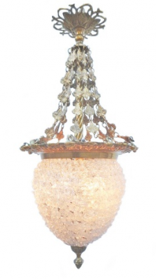 Sissi white chandelier mm. Height 70 cm. Bronze and glass flowers. - Chandeliers