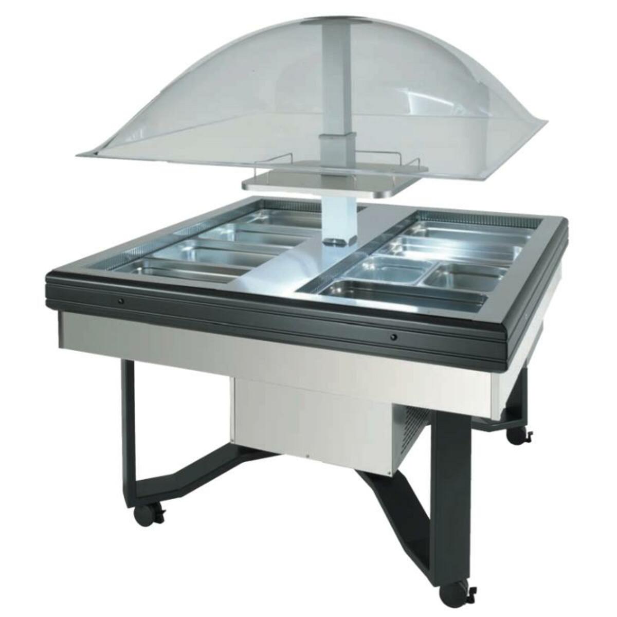 Square central salad bar CUPOLA for 8 GN 1/1 pans