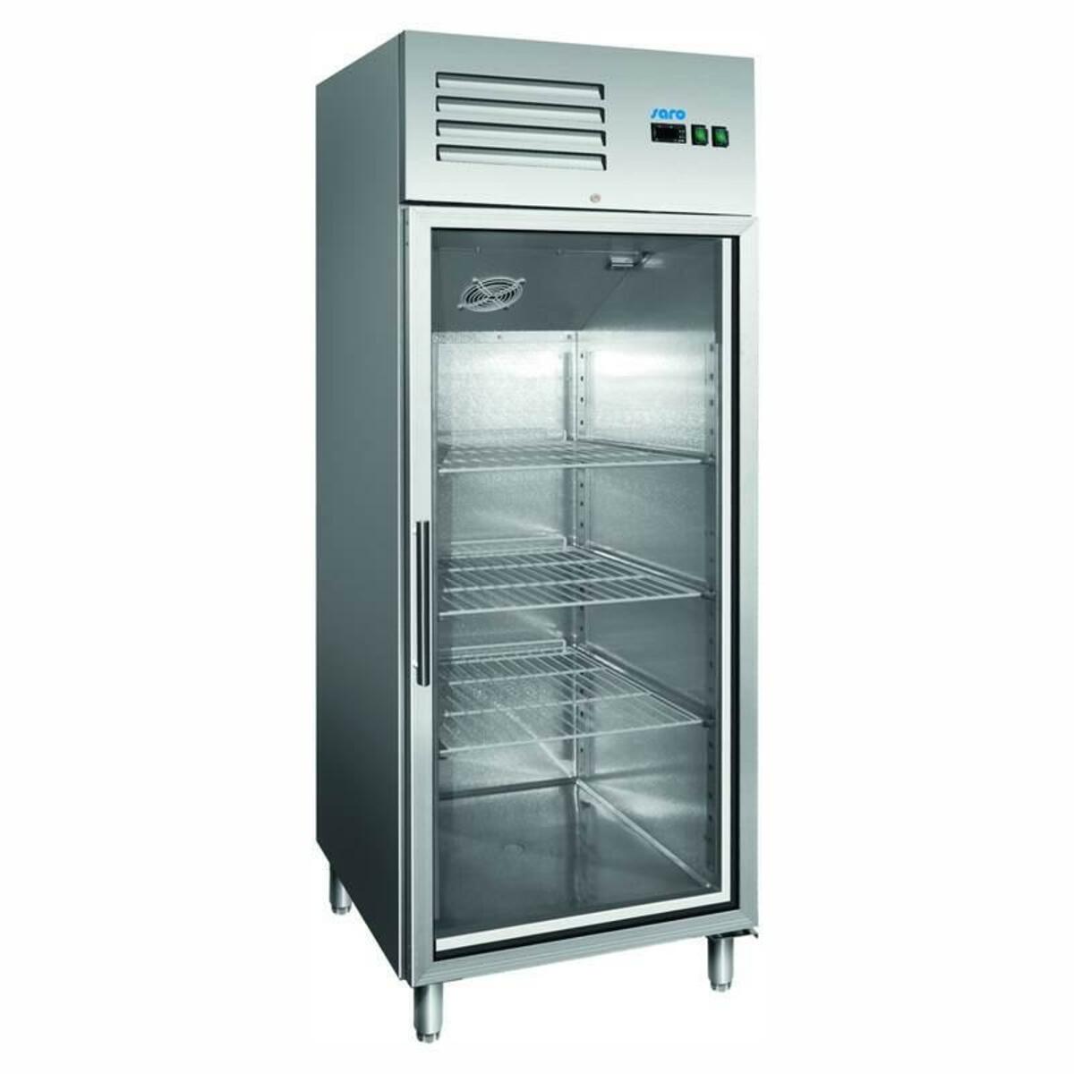 Stainless steel glass-door refrigerated cabinet 537 Litres