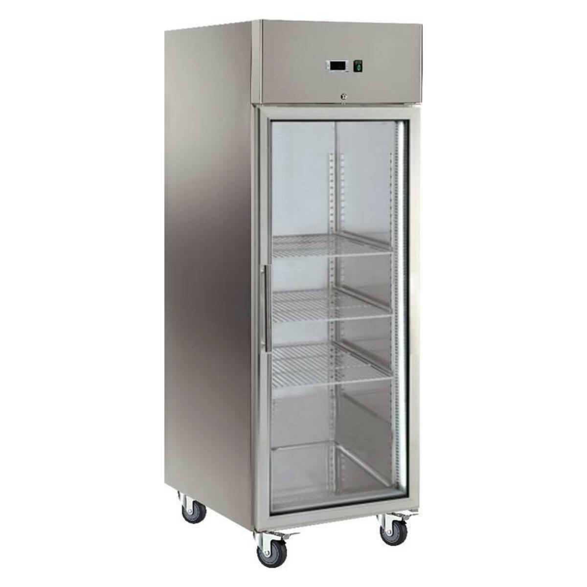 Stainless steel refrigerated cabinet 650 Litres -2/+8°C glass door