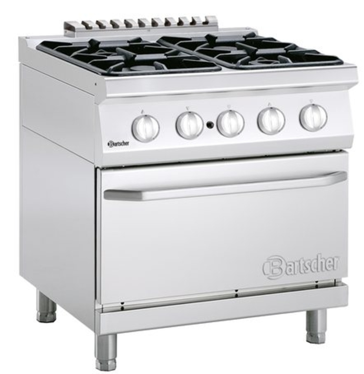 Stove Bartscher 4 high-output gas burners oven NG 2/1