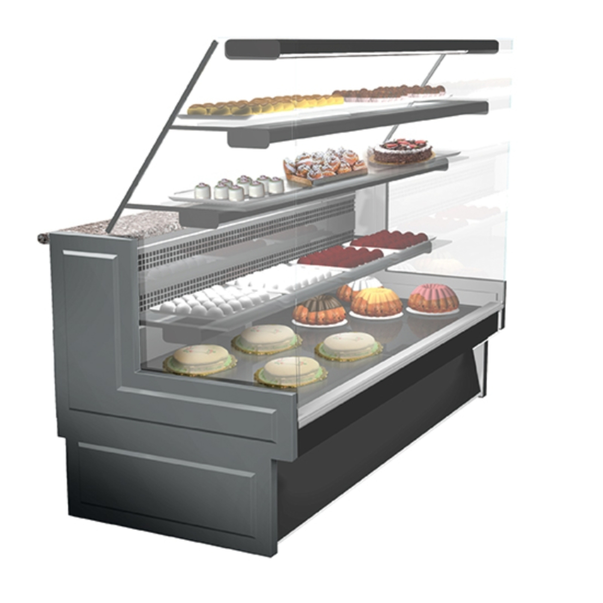 Ventilated refrigerated display case 3 shelves 1910