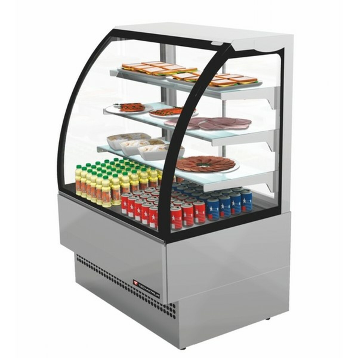 Verona 3 display case, 120 cm stainless steel, semi-ventilated cooling, shelves