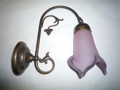 Wall light Ivy glass paste with long tulip pink color berlingot