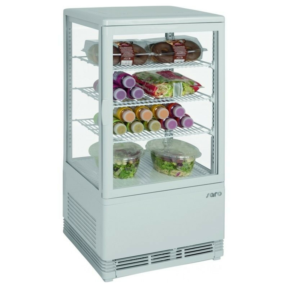 White refrigerated mini display case 70 litres +2 / +10°C