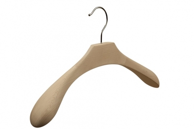 Wide-handle wooden hanger without bar