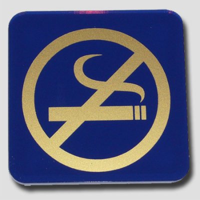 Blue and gold non smoking plate