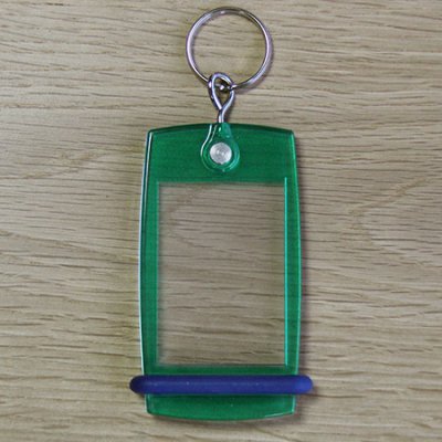 Keyring Mini Creoglass Color Green Translucent X10