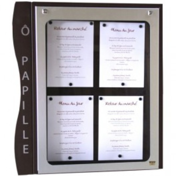 Menu holder Cevennes 4 pages A4 wall mounting
