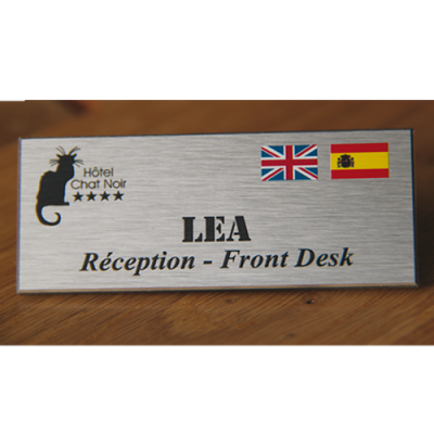Name badge with function + flags
