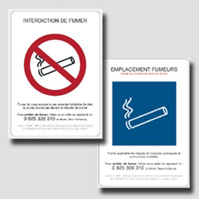 Set of 5 non smoking decrees PLEXI 2mm