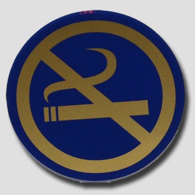 Signage non smoker 9 x 9 cm blue