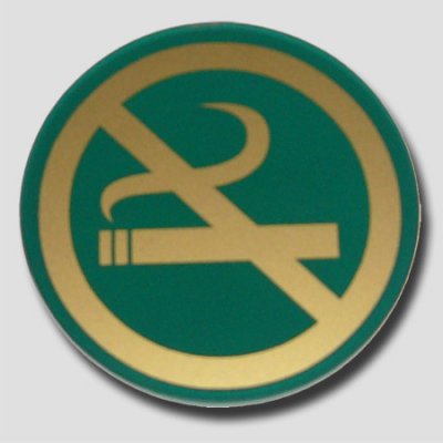 Signage non-smoking 9 x 9 cm green