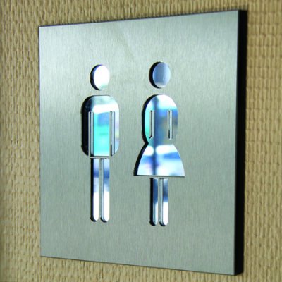 Signage toilets Mirror Aluminum